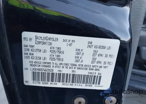 2007 Jeep Liberty Sport from USA, damaged, VIN 1J4GK48K87W629528